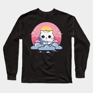 Cloudy Cute Cat Long Sleeve T-Shirt